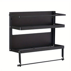 Magnetic Spice Rack and Paper Towel Holder for Kitchen Organization