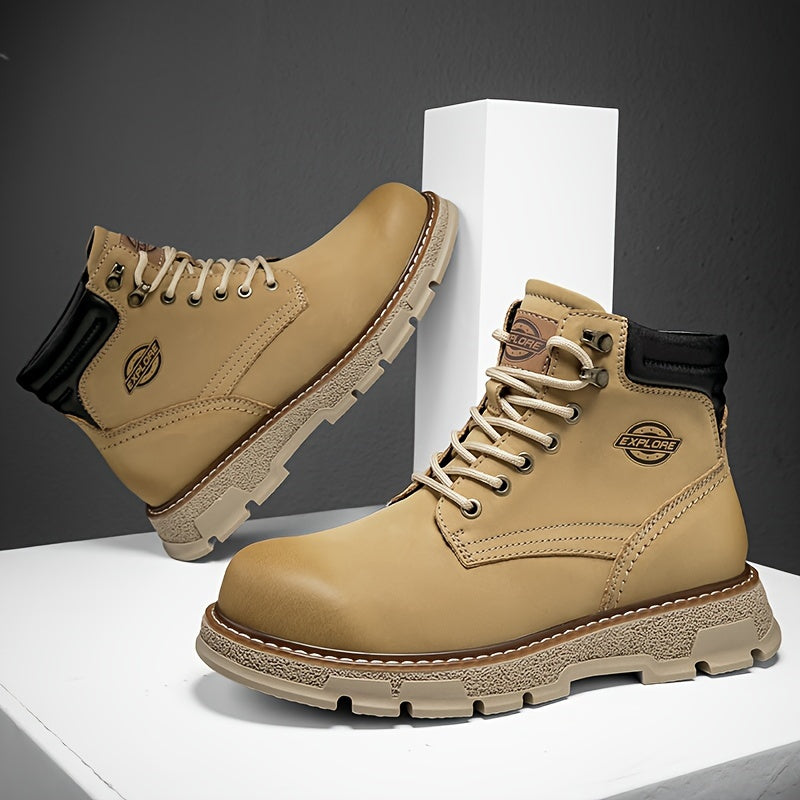 Men's High Top Hiking Boots Non Slip Lace Up Shoes For Outdoor Activities