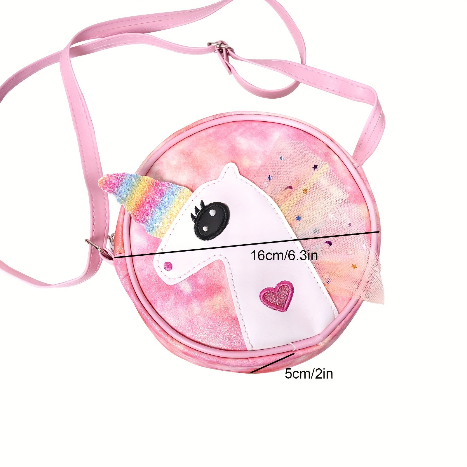 Kids' Unicorn Sequin Messenger Bag PU Waterproof Lightweight Crossbody