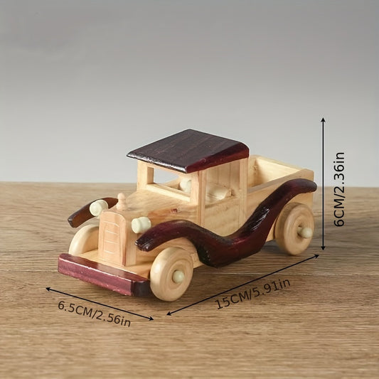 Vintage Car Ornaments Wooden Home Decoration Crafts