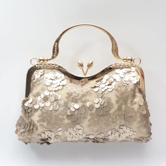 Sequins Evening Bag Kiss Lock Clutch Purse Wedding Handbags