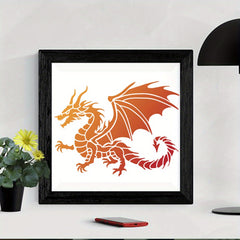 1pc Reusable Dragon Stencil Painting Kit with Brush DIY Crafts and Decor