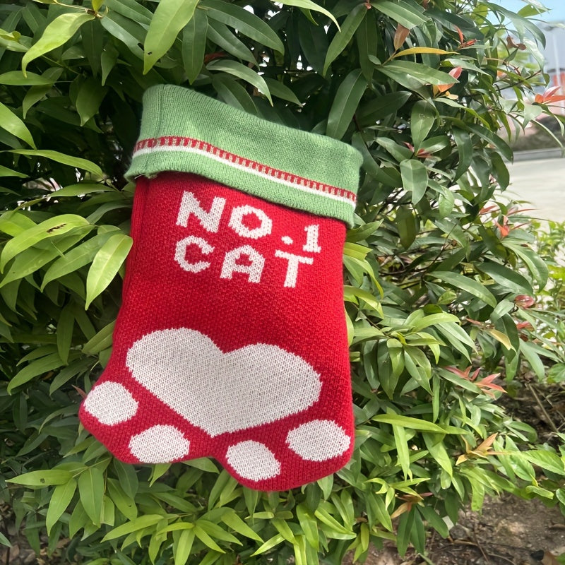 Cat Christmas Stocking Fireplace Hanging Stockings