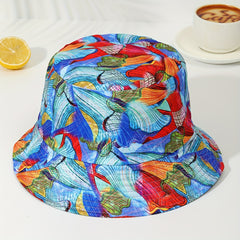 Striped Graffiti Print Bucket Hat Hip Hop Tie Dye Casual Fisherman Cap