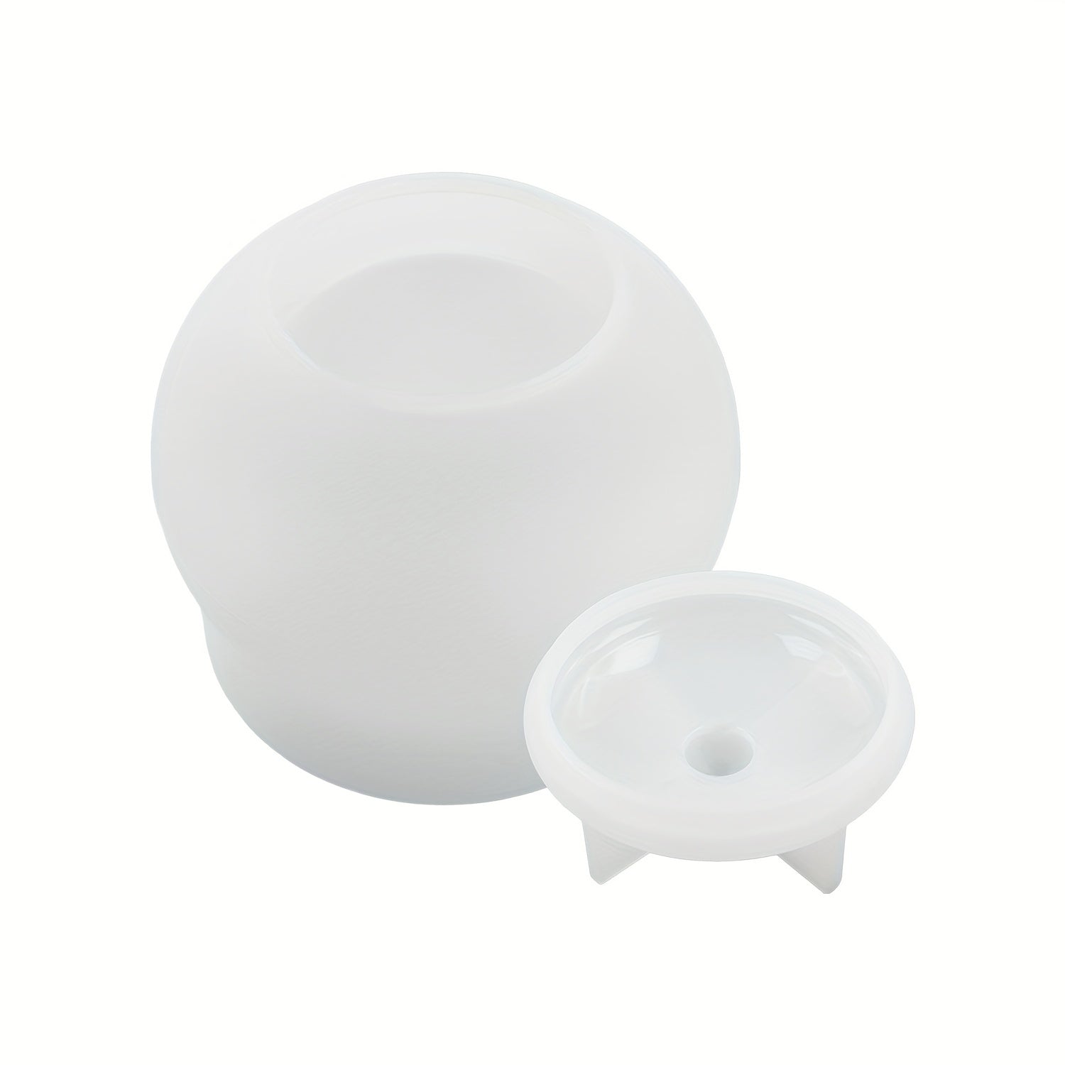 Concrete Candle Jar with Lid Silicone Mold DIY Craft Mould
