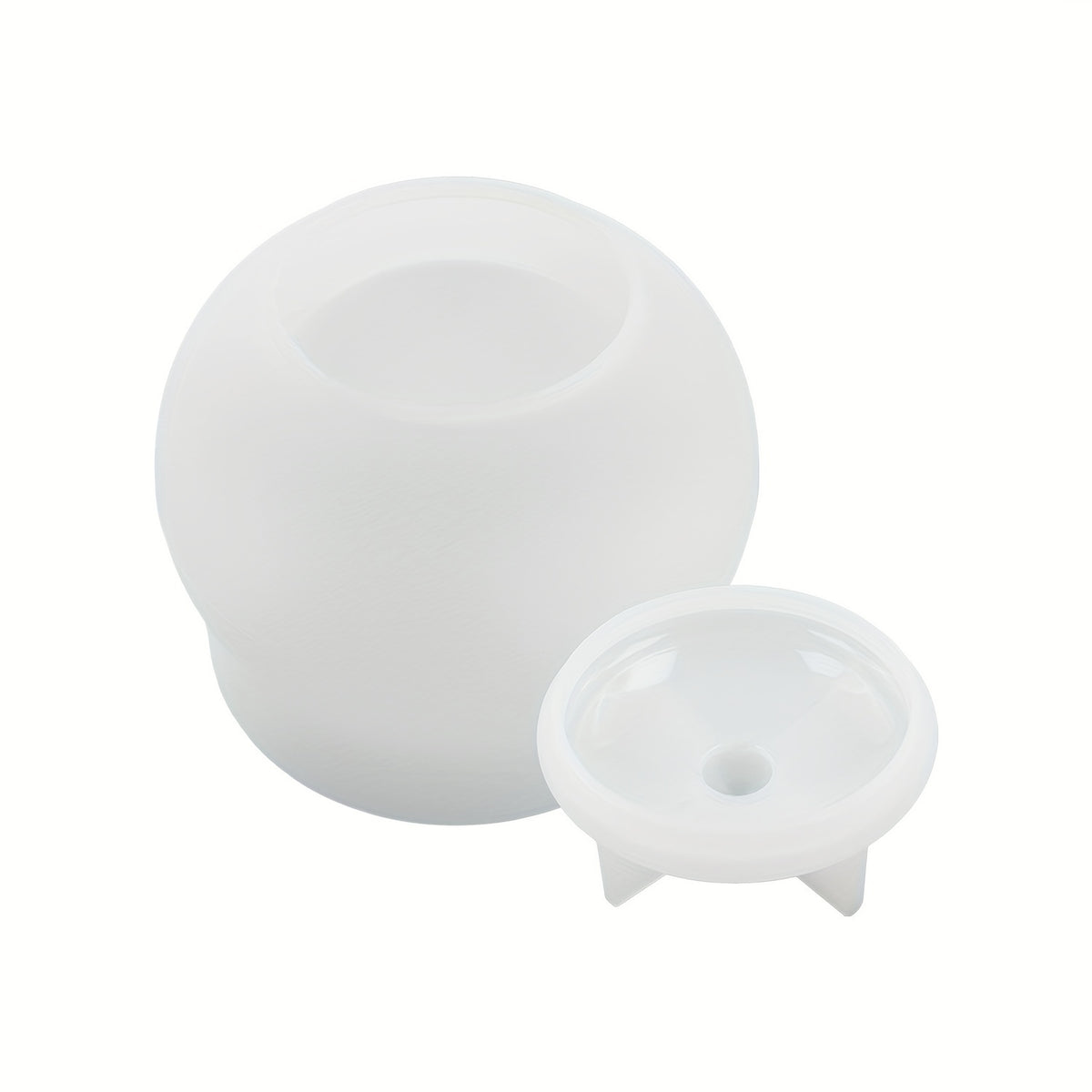 Concrete Candle Jar with Lid Silicone Mold DIY Craft Mould