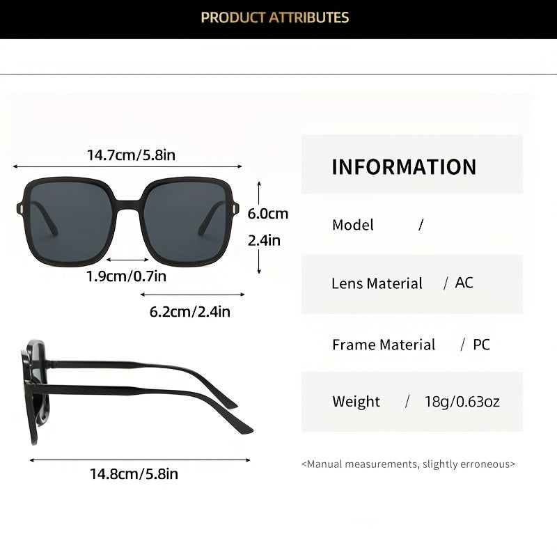 Large Square Sunglasses Rivet Decor Gradient Glasses UV400