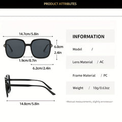Large Square Sunglasses Rivet Decor Gradient Glasses UV400