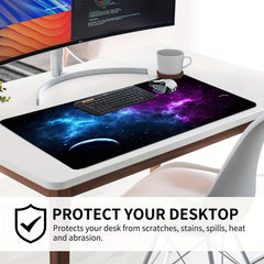 Purple Space Long Mouse Pad Large Galaxy Keyboard Mat