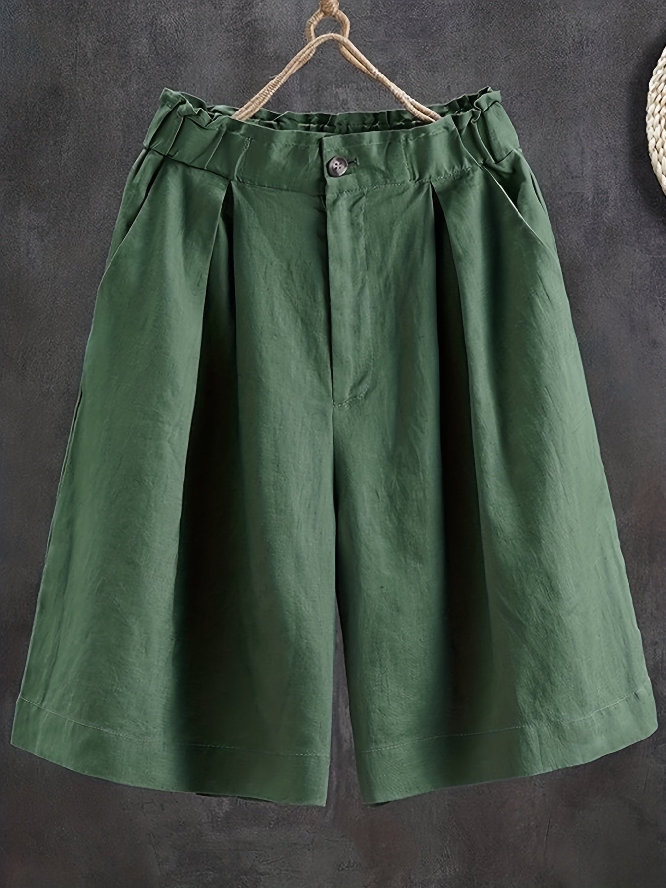 Women's Plus Solid Wide Leg Shorts