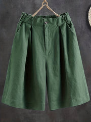 Women's Plus Solid Wide Leg Shorts