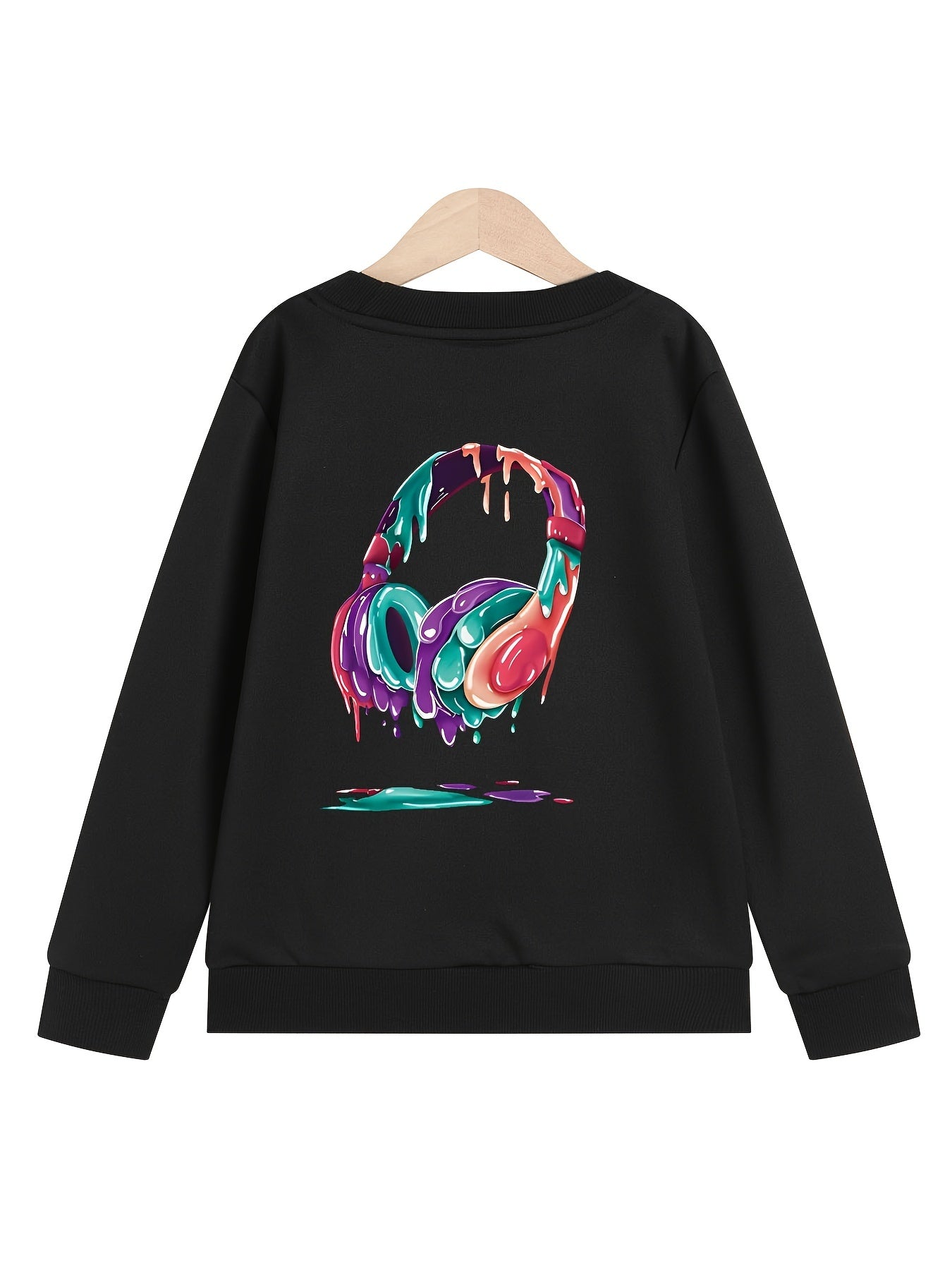 Melting Headphone Girls' Sweatshirt Pullover Top