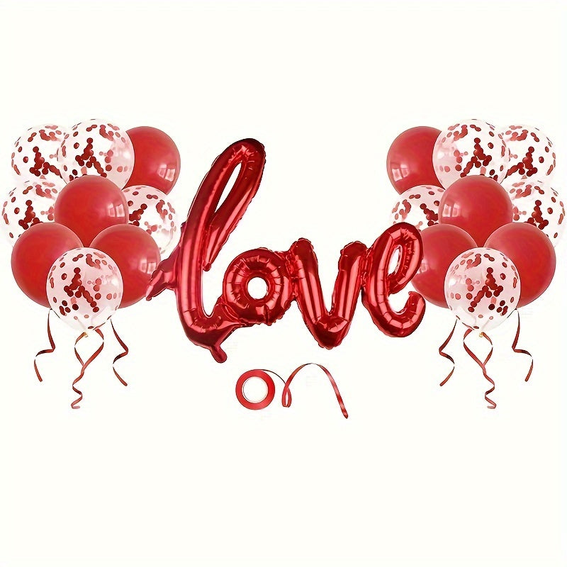 53pcs Red Latex Balloons Set Love Proposal Engagement Wedding Decor