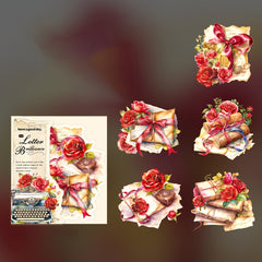 10 Sheets PET Stickers Book Letters Colorful Series Hand painted Style Shell Lig