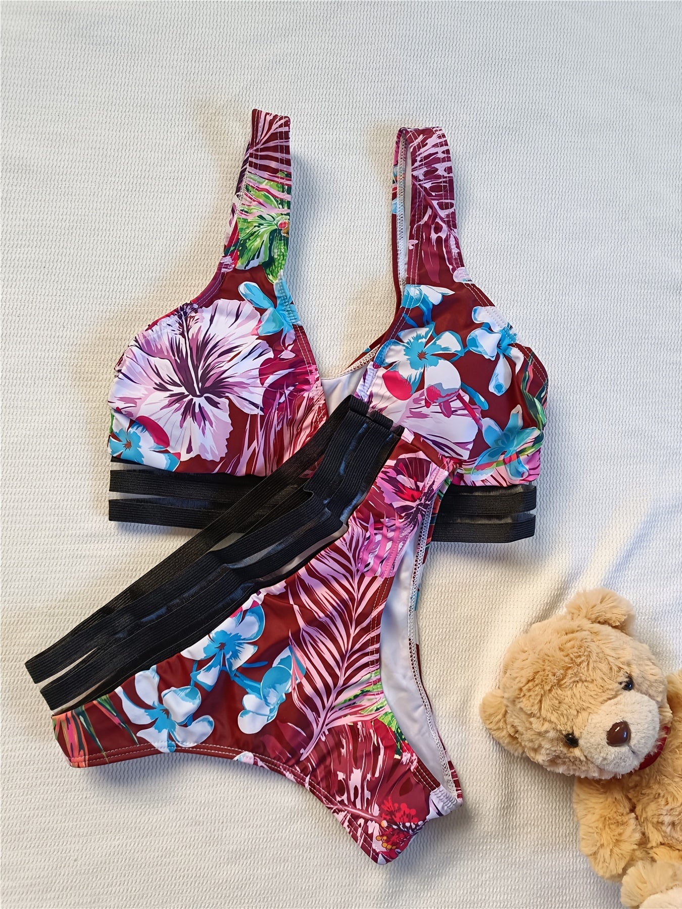 Tropical All Over Print Bikini Set Women's Swimwear