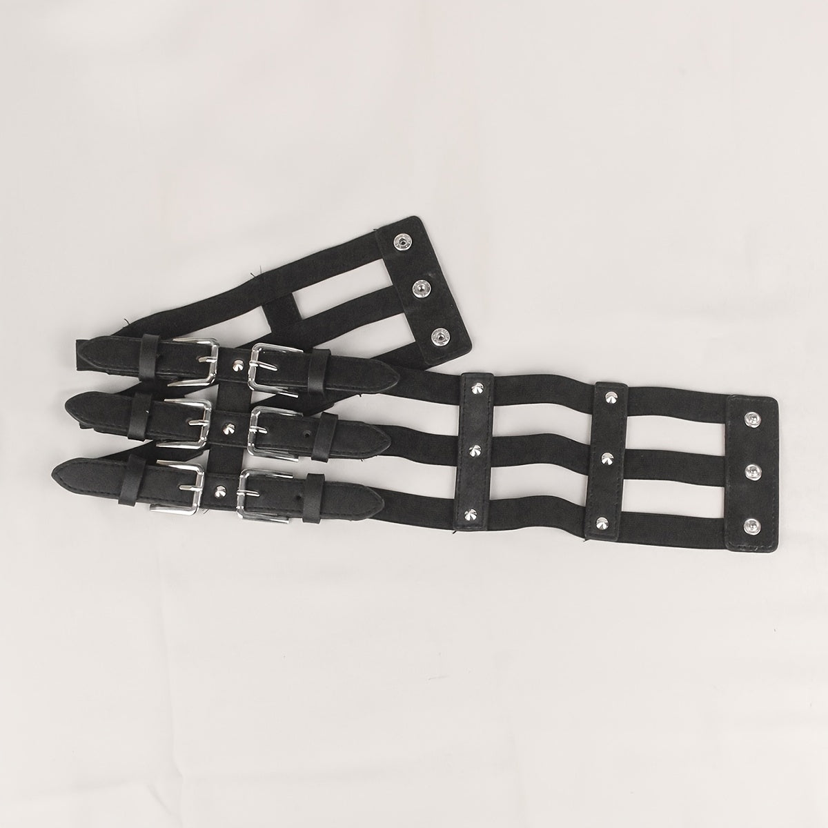 Punk Waist Belt Hollow Leather Belly Layered Goth Body Accessories