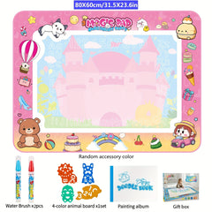 Pink Magic Water Drawing Pad Colorful & Absorbent Watercolor Canvas Mat