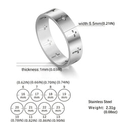 Cross Ring 18K Plated Stainless Steel for Women Girls