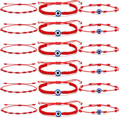 18 Pcs Red Devil Eye Protection Bracelet Adjustable Mexican Bracelet