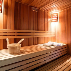 Cedar Sauna Bucket & Ladle Set, Plastic Liner, Spa Accessory