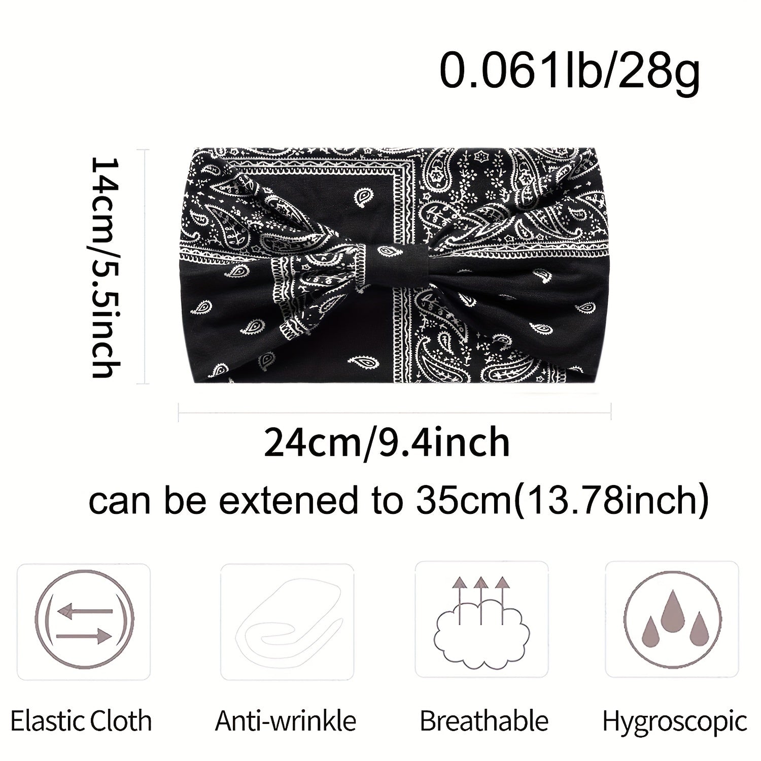 Boho Paisley Print Stretchy Sports Headband for Yoga