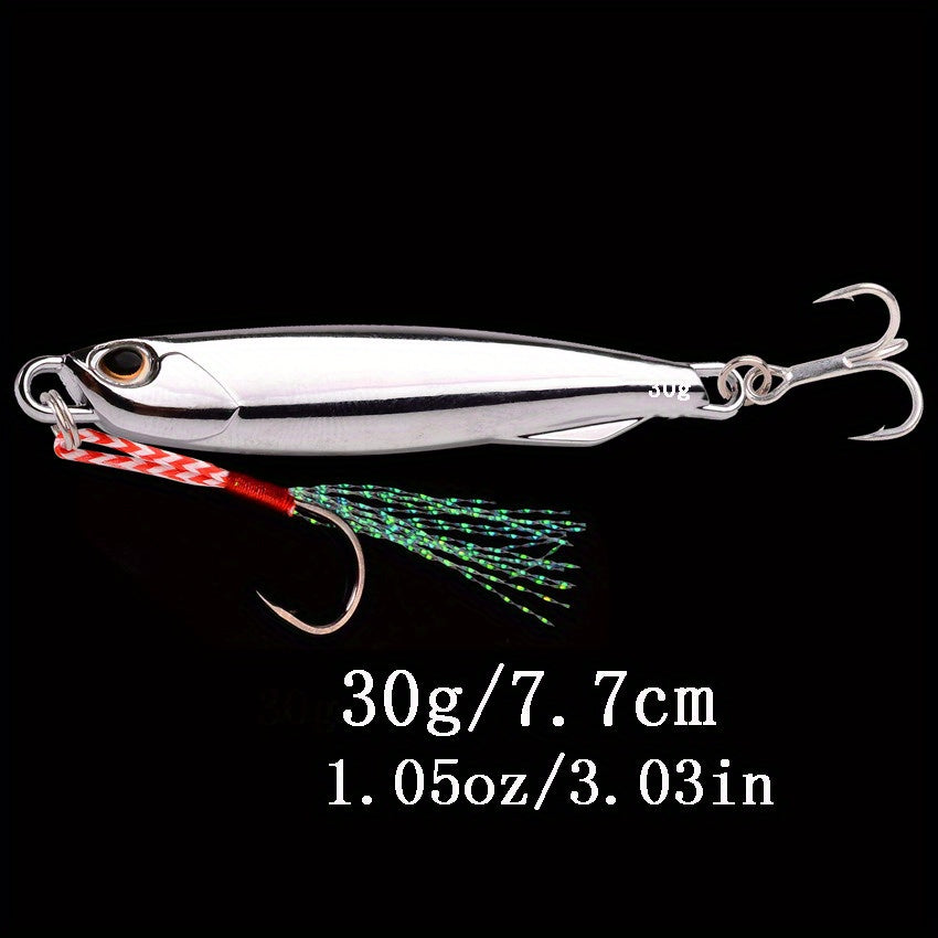 Electroplated Spoon Metal Jigs Fishing Lures with Hooks - 6 Weights 7g to 40g