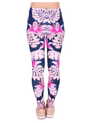 Floral Print High Waist Stretchy Leggings Skinny Long Length