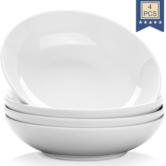 4pcs 24oz Porcelain Pasta Bowls Microwave & Dishwasher Safe