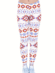 Boho Geometric Print High Waist Leggings