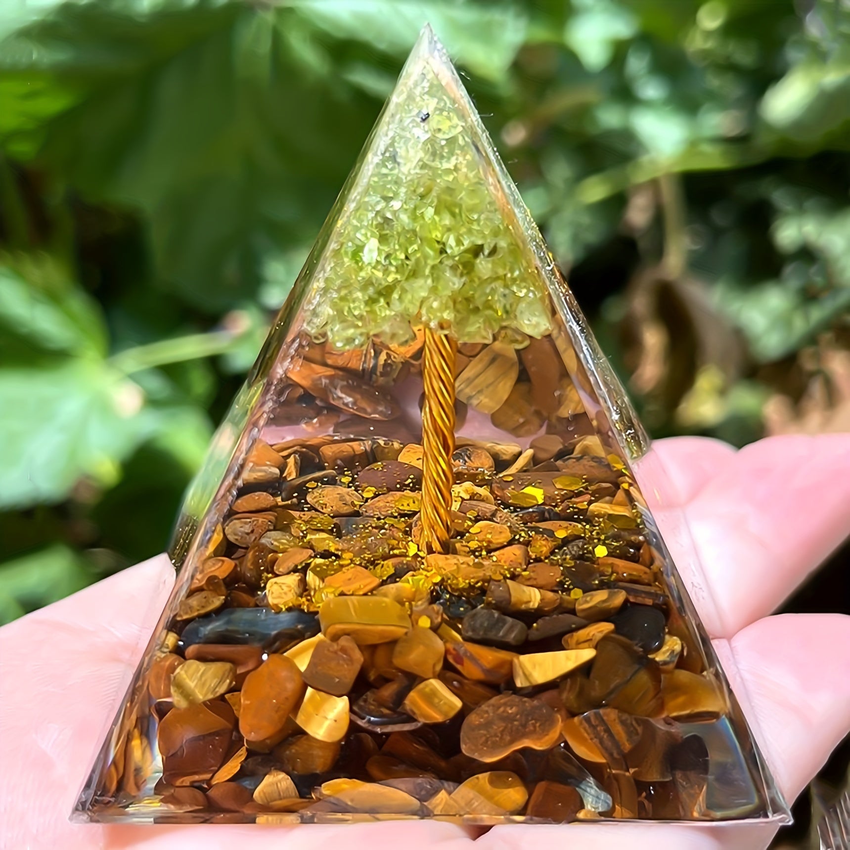 Orgone Crystal Tree Pyramid Energy Generator Chakra Meditation