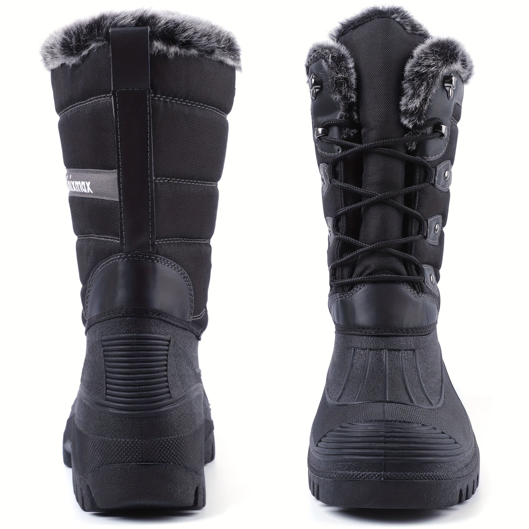 Women's Mid Calf Waterproof Snow Boots Faux Fur Lined