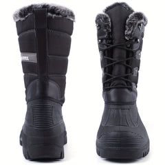Women's Mid Calf Waterproof Snow Boots Faux Fur Lined