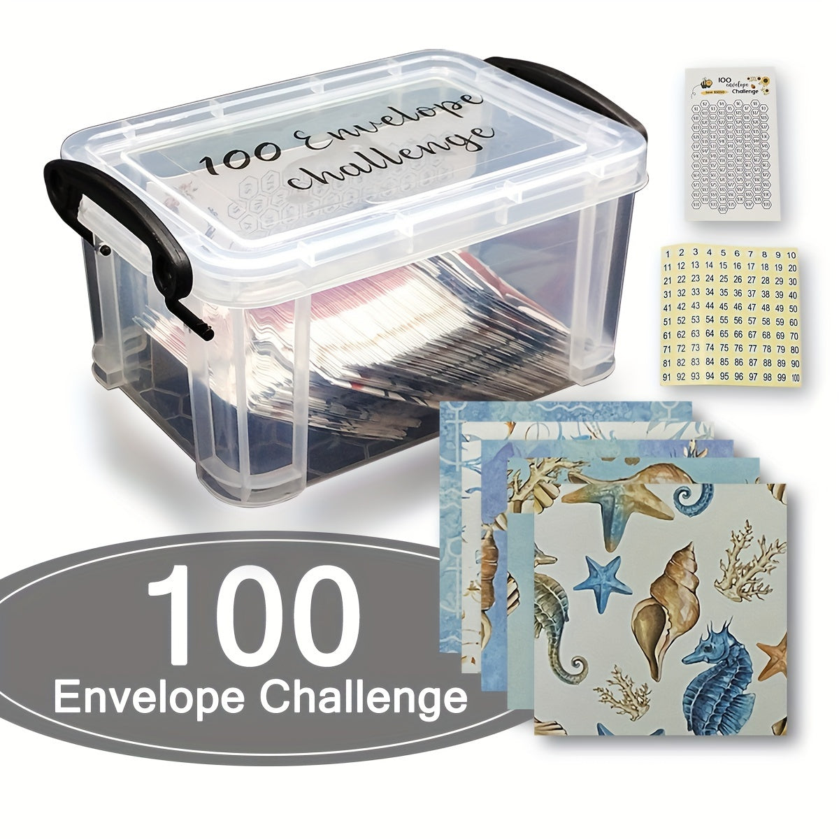 100 Envelopes Money Saving Challenge Box Money Saving Challenge Envelopes