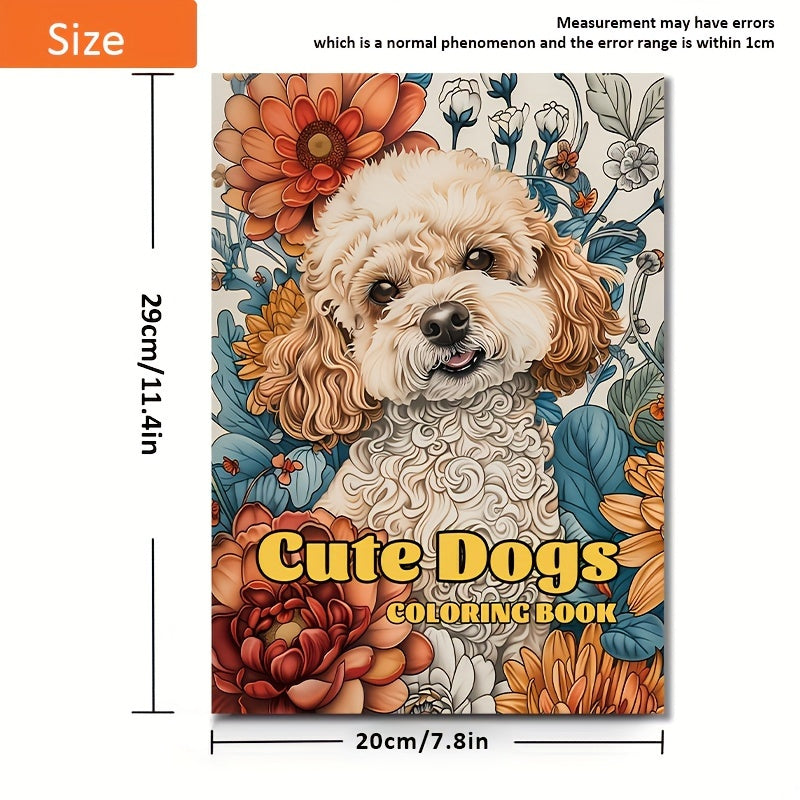 Dogs Coloring Book for Adults & Teens, Relaxation, 22 Pages