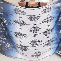 Vintage Flower Print Scarf Classic Shawl Windproof Bandana
