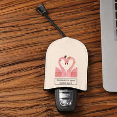 Flamingo Pattern Key Bag Ultra Thin Large Capacity Car Key Case