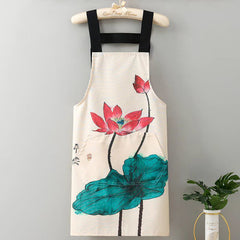 Chinese Style Cooking Apron Linen Canvas Apron Kitchen Apron