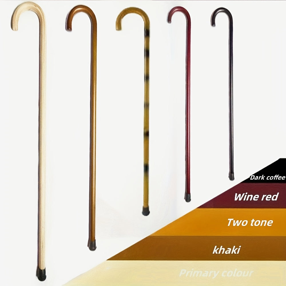 Wooden Walking Cane Lightweight Hiking Sticks Crutches for Men Women Elderly