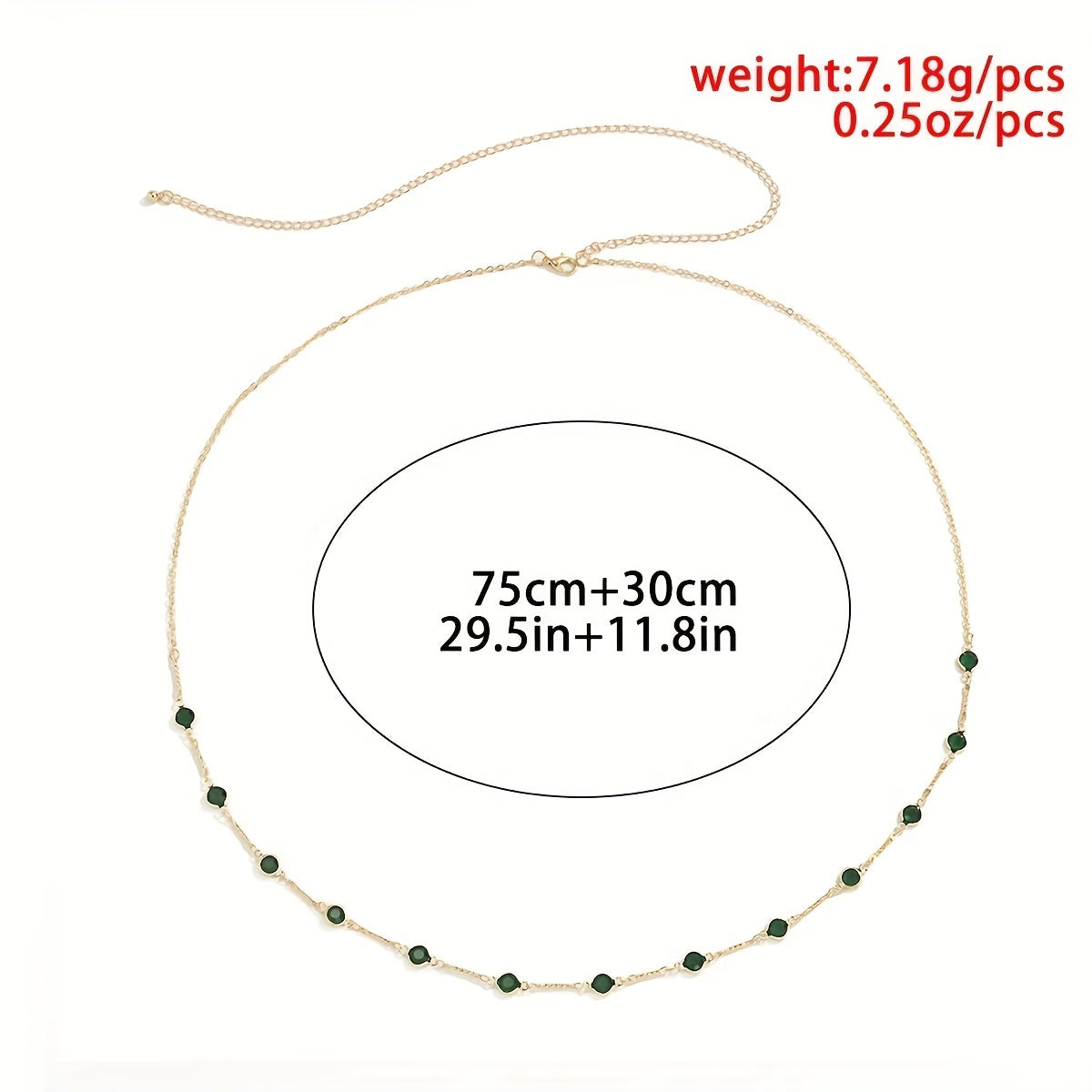 Vintage Green Crystal Waist Chain Metal Belly Girdle Women