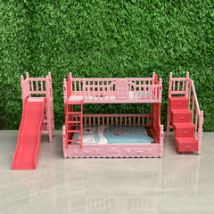 Dollhouse Mini Double Slide Bed Home Decor Play Princess Room Graduation Gift