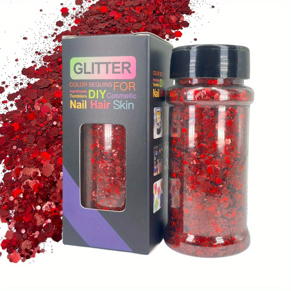 Holographic Chunky Glitter 2oz, Mixed Fine Flakes for Nail Art Hair Epoxy Resin