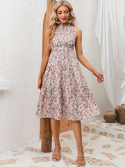  Ditsy Print Boho Tank Dress