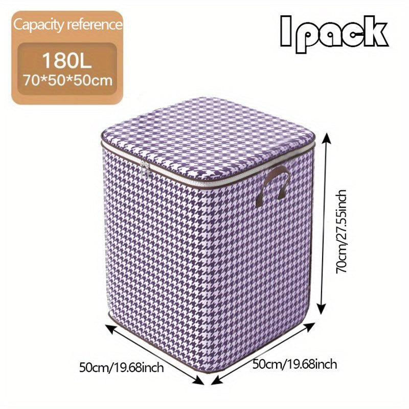Purple Houndstooth Pattern Storage Bag