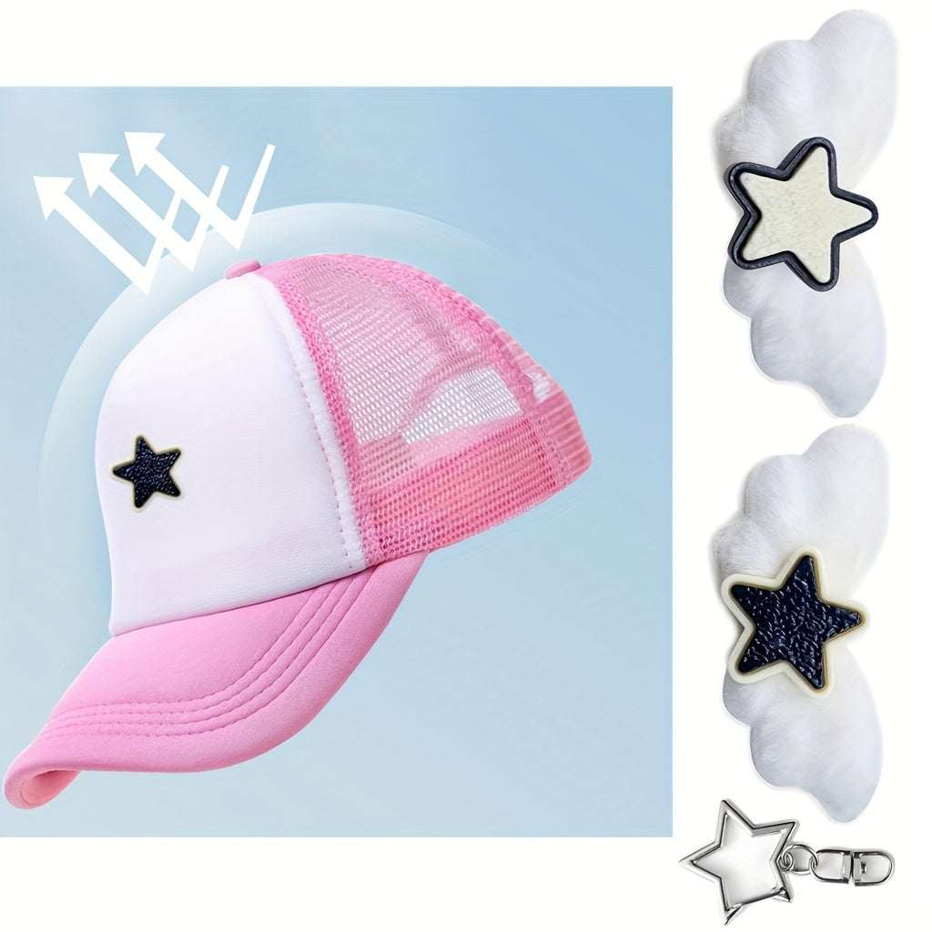 4pcs Pink Pentagram Baseball Cap Set - Trucker Hats for Women