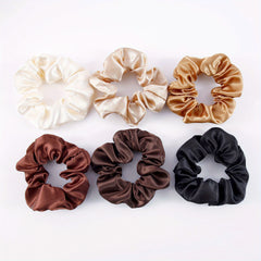 6pcs Solid Scrunchies Elastic Hair Rope Ponytail Holder Hair Accessories