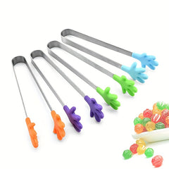 Silicone Mini Tongs Hand Shape Small Kids Tongs Food Ice Cube Fruits Barbecue