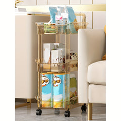 Plastic 4-Layer Storage Rack Large Capacity Snack Seasoning Kitchen Living Room