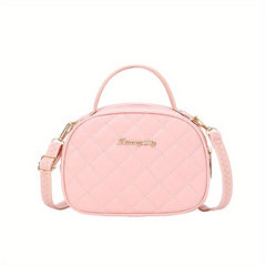 Argyle Quilted Crossbody Bag PU Leather Camera Purse