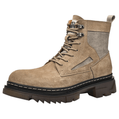 Men's Preppy Style Service Boots Casual Lace-up Walking Shoes High Top