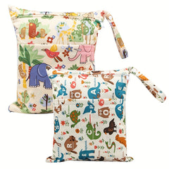 Animals Wet Dry Bag For Baby Cloth Diapers & Breast Pump Parts Waterproof